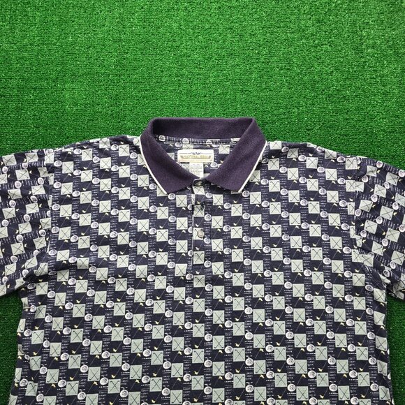Natural Issue Polo Shirt Mens XL Blue Short Sleeve Abstract Geometric Golf‎ AOP - Picture 2 of 6